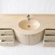 Vintage sculptural cream lacquered vanity unit with marble, 1980s.