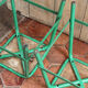 Pair of industrial stools, wood and metal