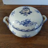 Vintage soup kitchen Sarreguemines blue flowers