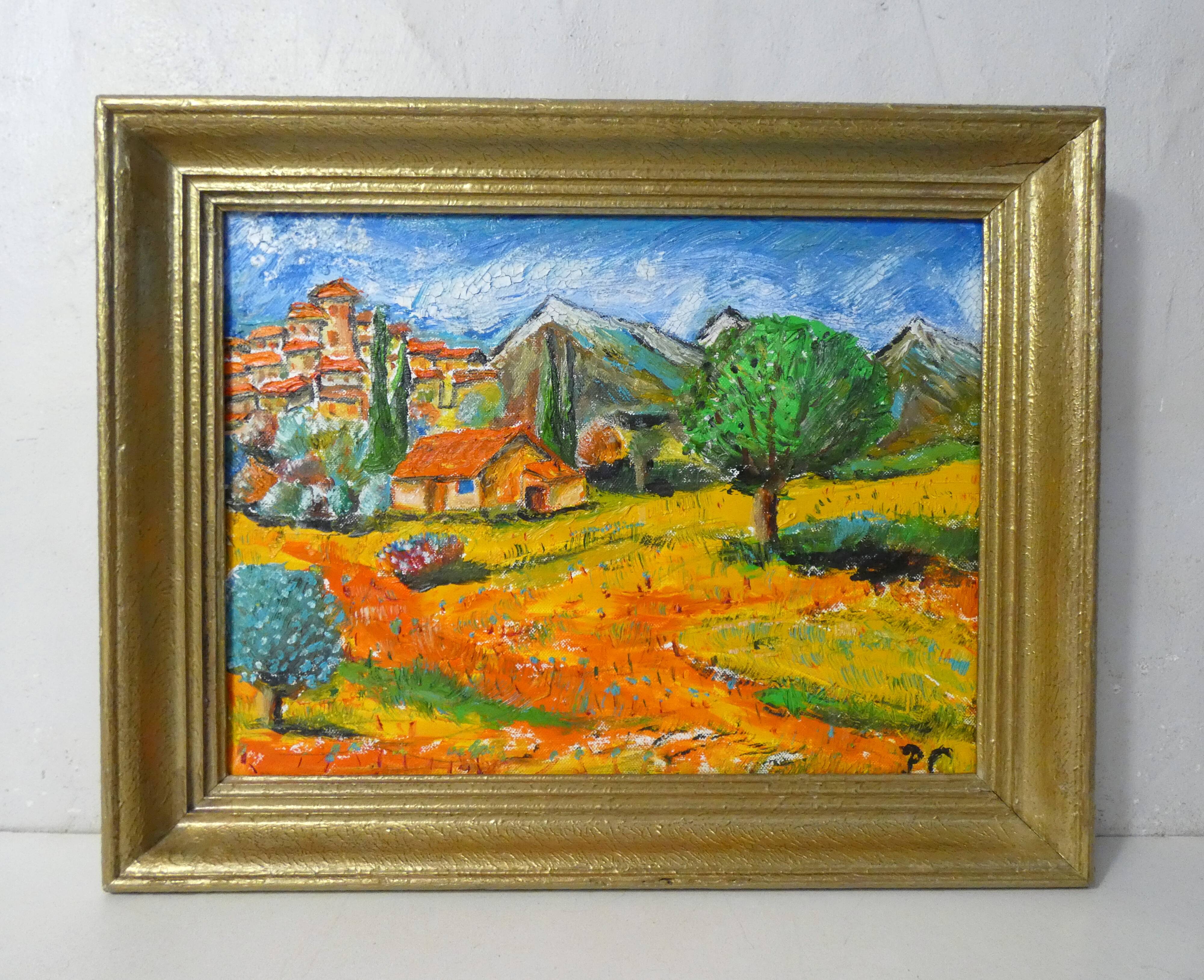 Vintage oil painting on canvas