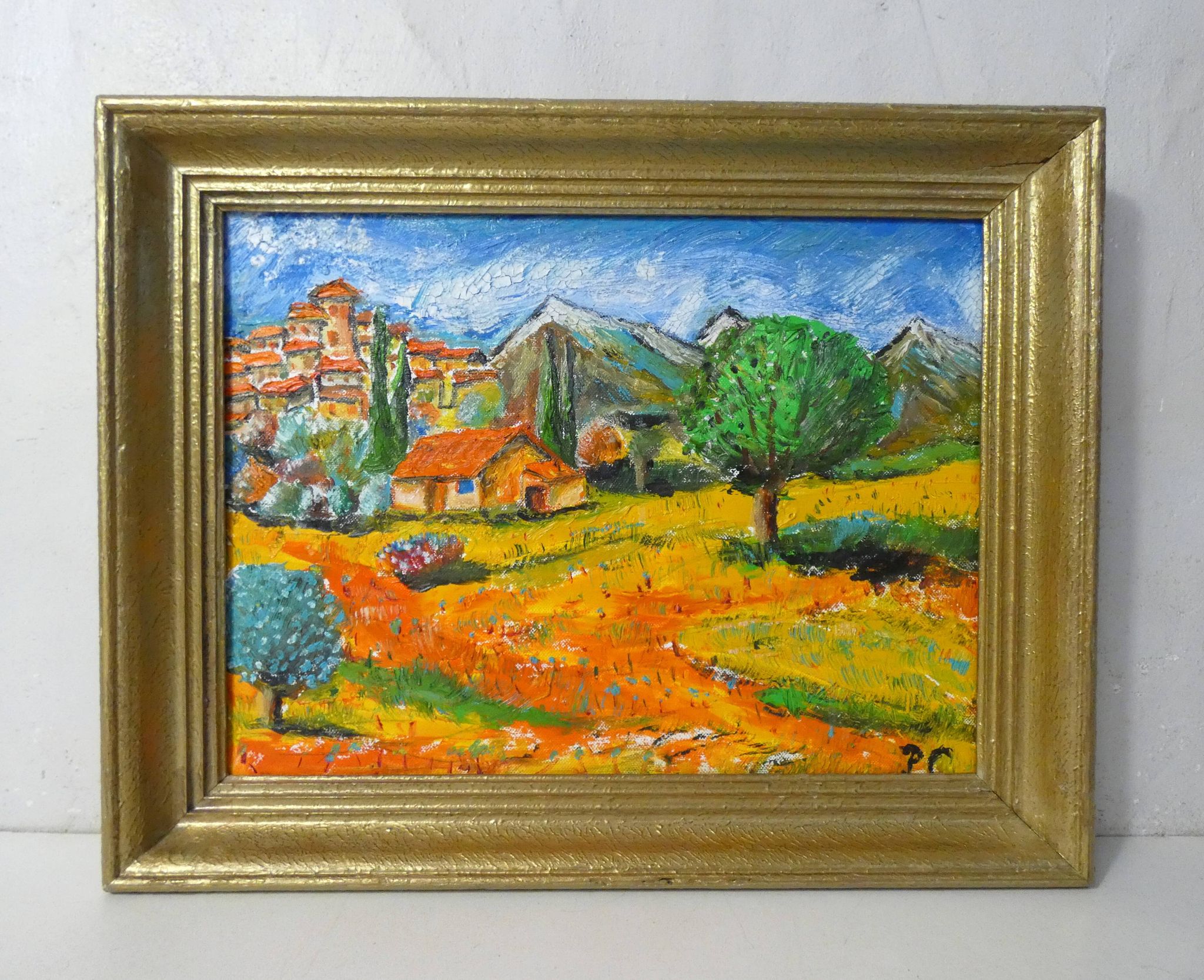 Vintage oil painting on canvas