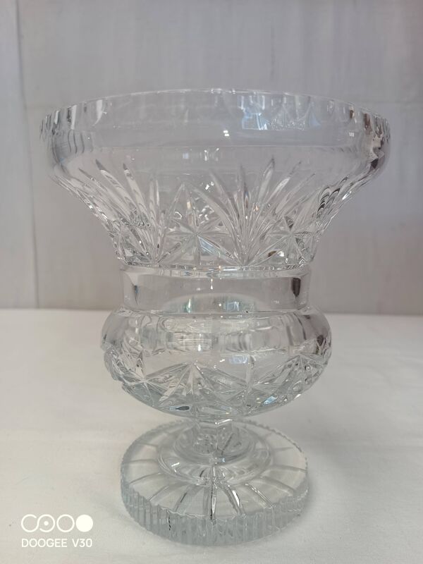 Grande coupe ancienne en cristal taille vase