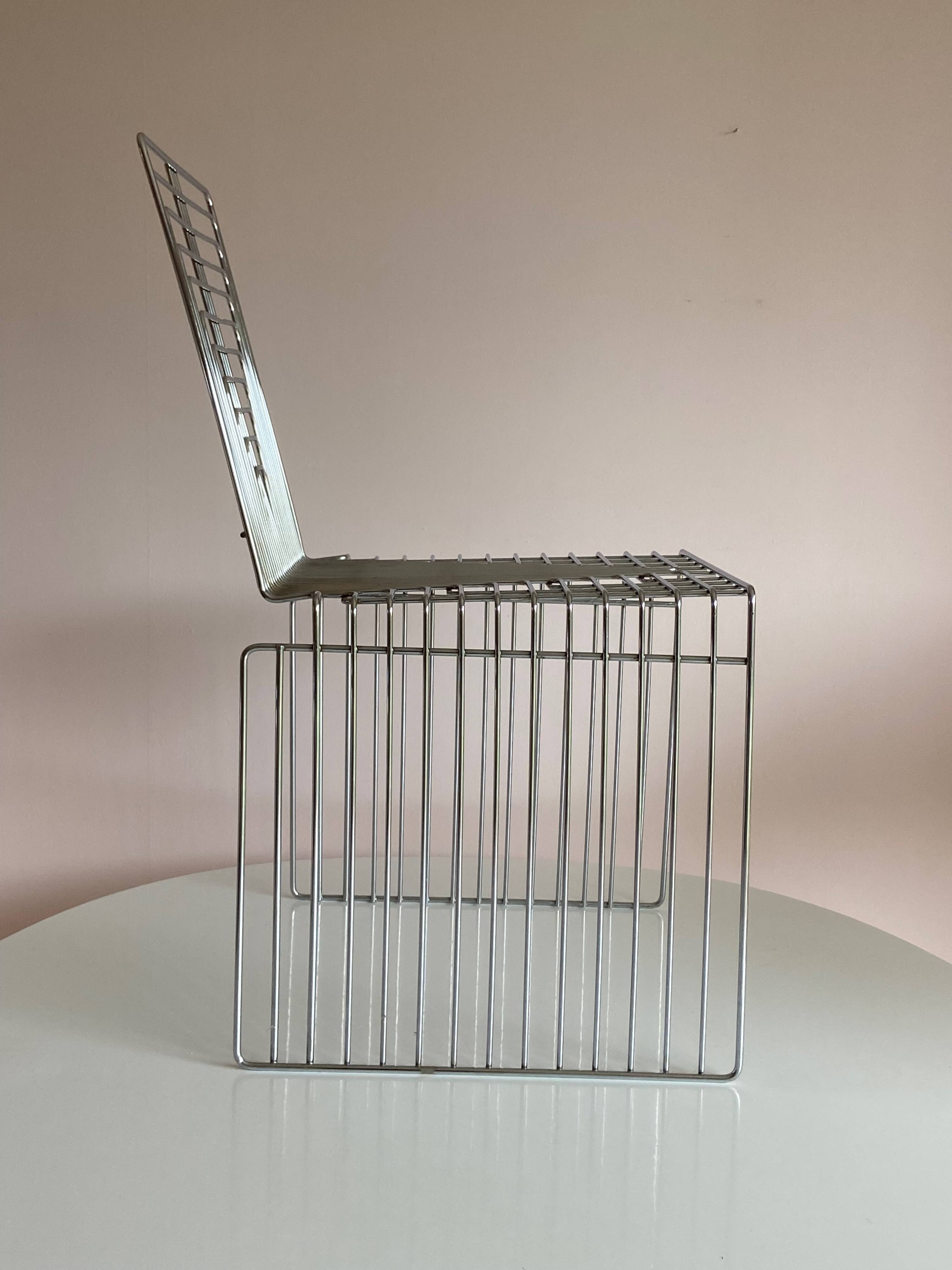 Max Sauze 1970s wire sculpture chair Made in France