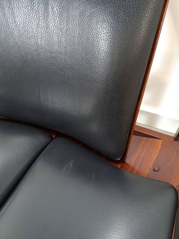 Set de fauteuil en cuir noir Argos, Baumann France