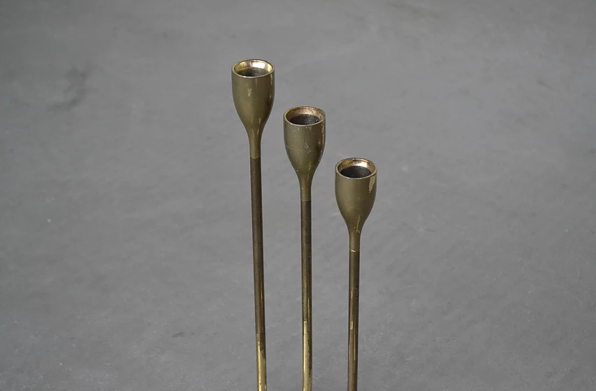Set of candlesticks in brass 1960