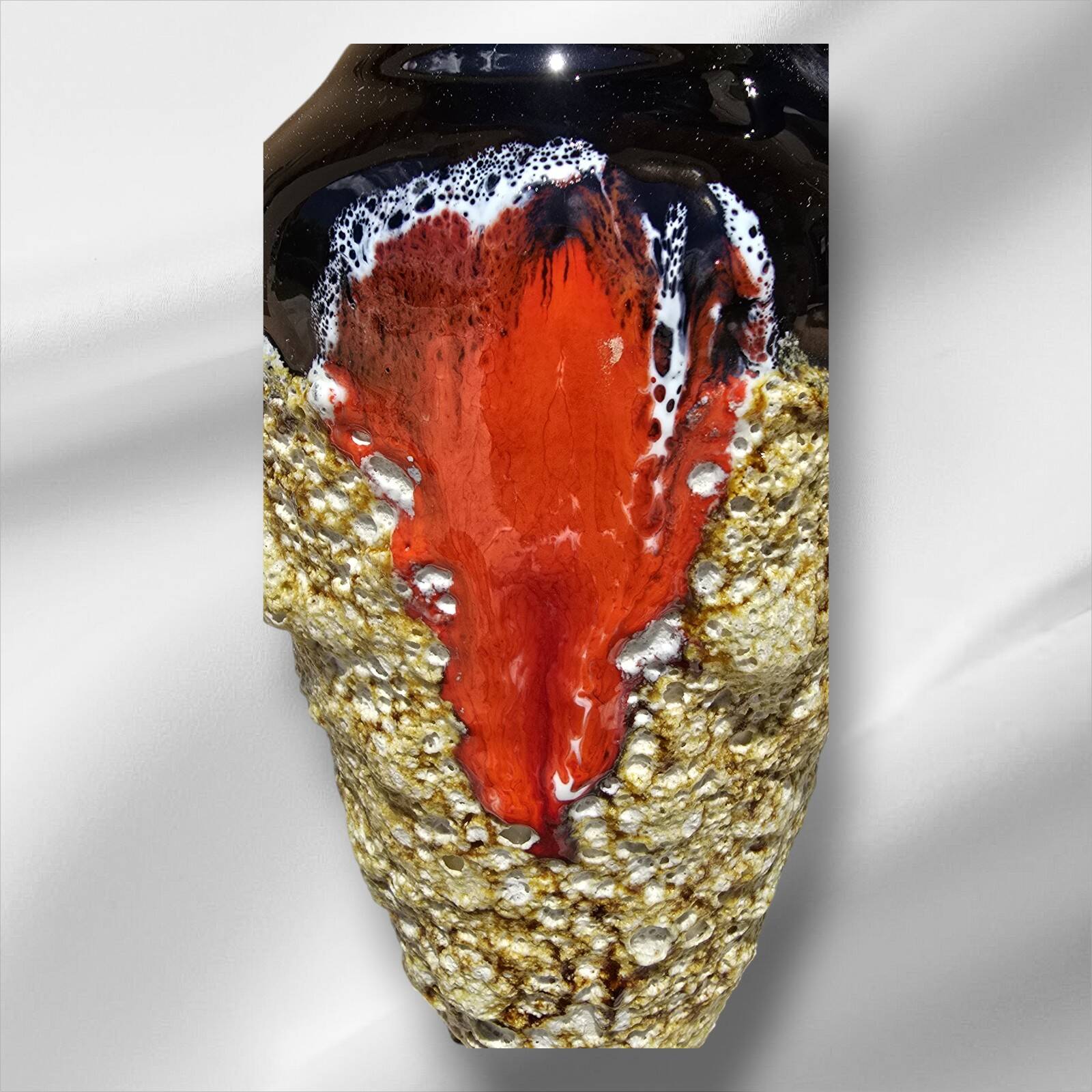 Large French fat lava pitcher/carafe, new condition, Vallauris