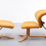 Stokke Lounge chair and ottoman Peter Opsvik Norway 1970s