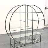 Bauhaus ronde en tubulaire chromé et verre