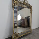 Golden wooden mirror with moulding from the Napoléon III period.