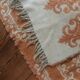 Large vintage orange and white rug in 70s/Baroque style (170x95)