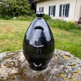 Jarre Potiche ceramic black metalic pottery 1950