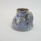 signed blue purple enamel ceramic pitcher