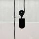 Postmodern vintage pendant lamp with counterweight by Metalarte, 1980s.