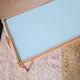 1960s rattan coffee table - blue top