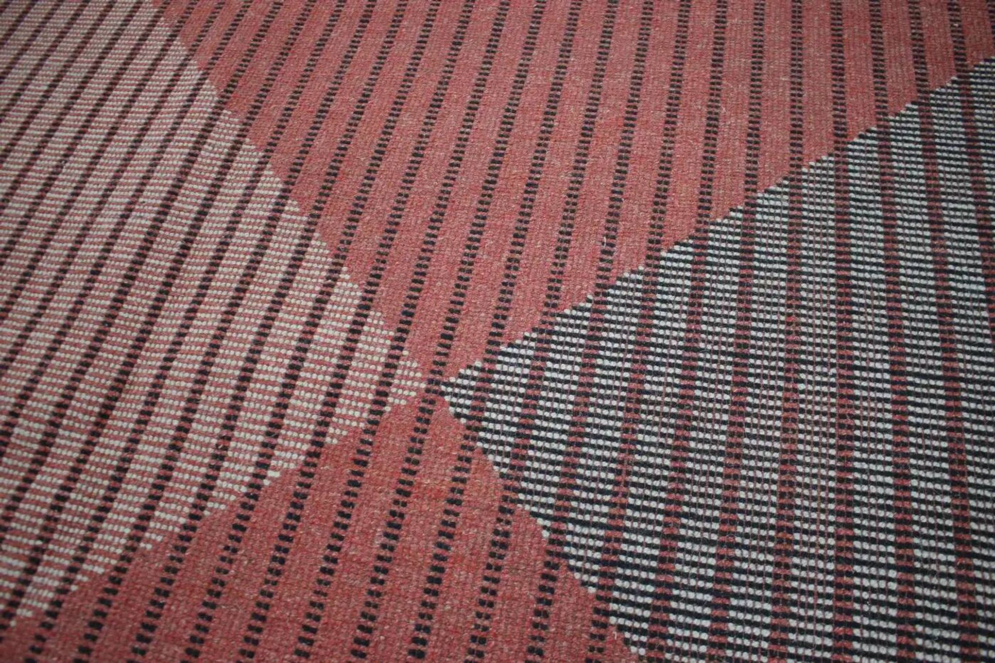 XL midcentury bouclé abstract design geometric rug / carpet, 1950s