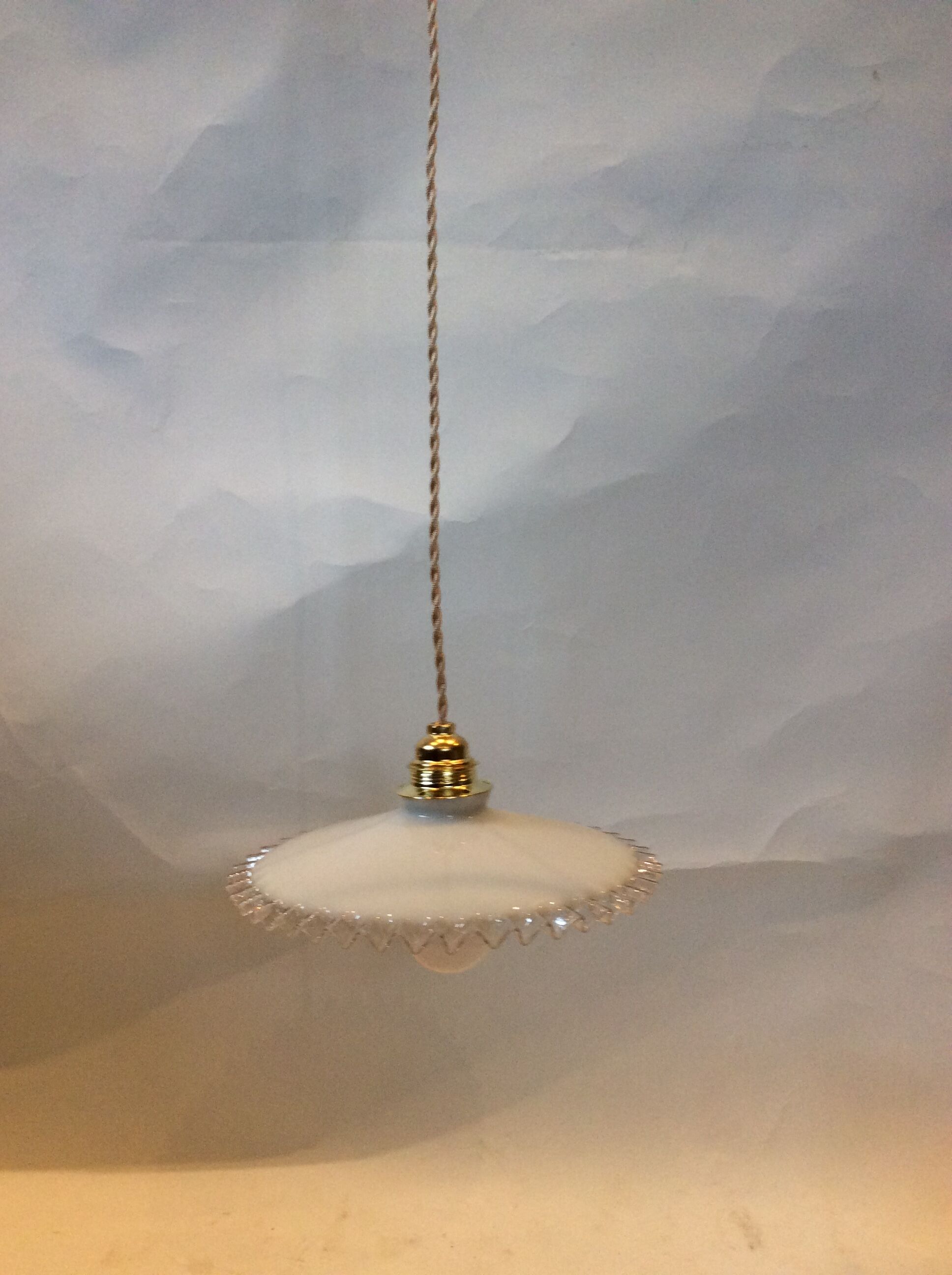 Vintage opaline hanging lamp