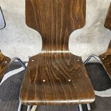 Set of 4 stacking chairs, 1970