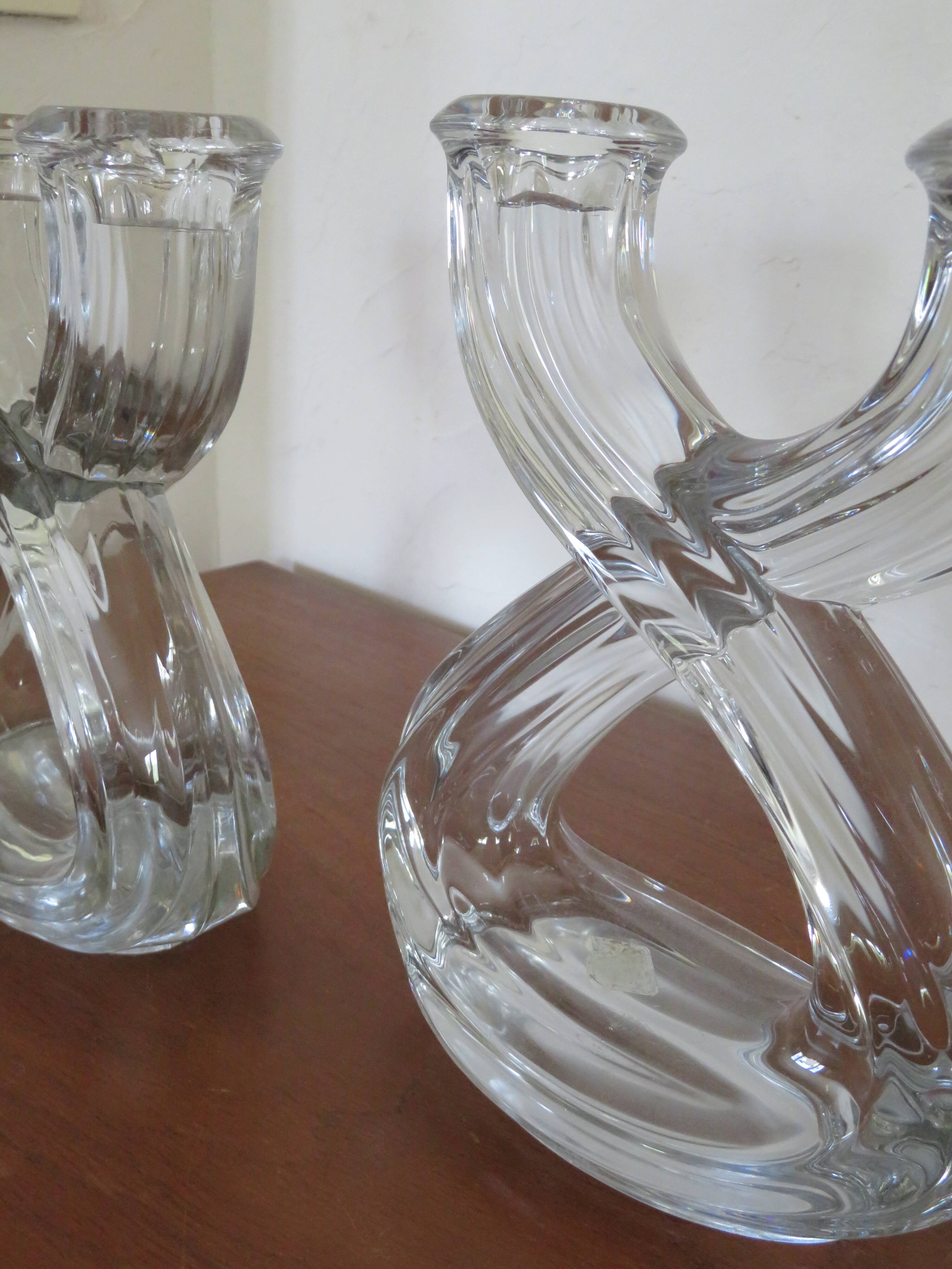 Pair of vintage crystal candlesticks