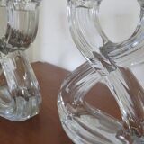 Pair of vintage crystal candlesticks