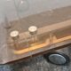 Vintage smoked plexiglas tv/hifi unit