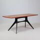 Vintage Scandinavian coffee table in teak with black legs - 1960s