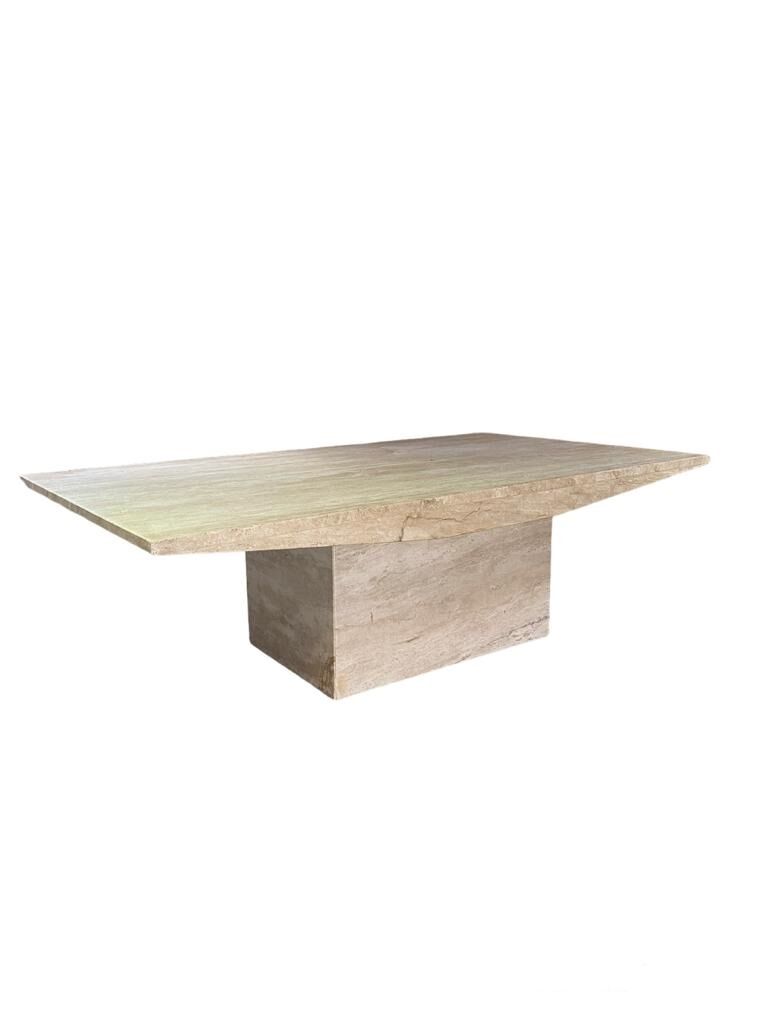 Mid century modern rectangular travertine coffee table
