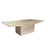 Mid century modern rectangular travertine coffee table