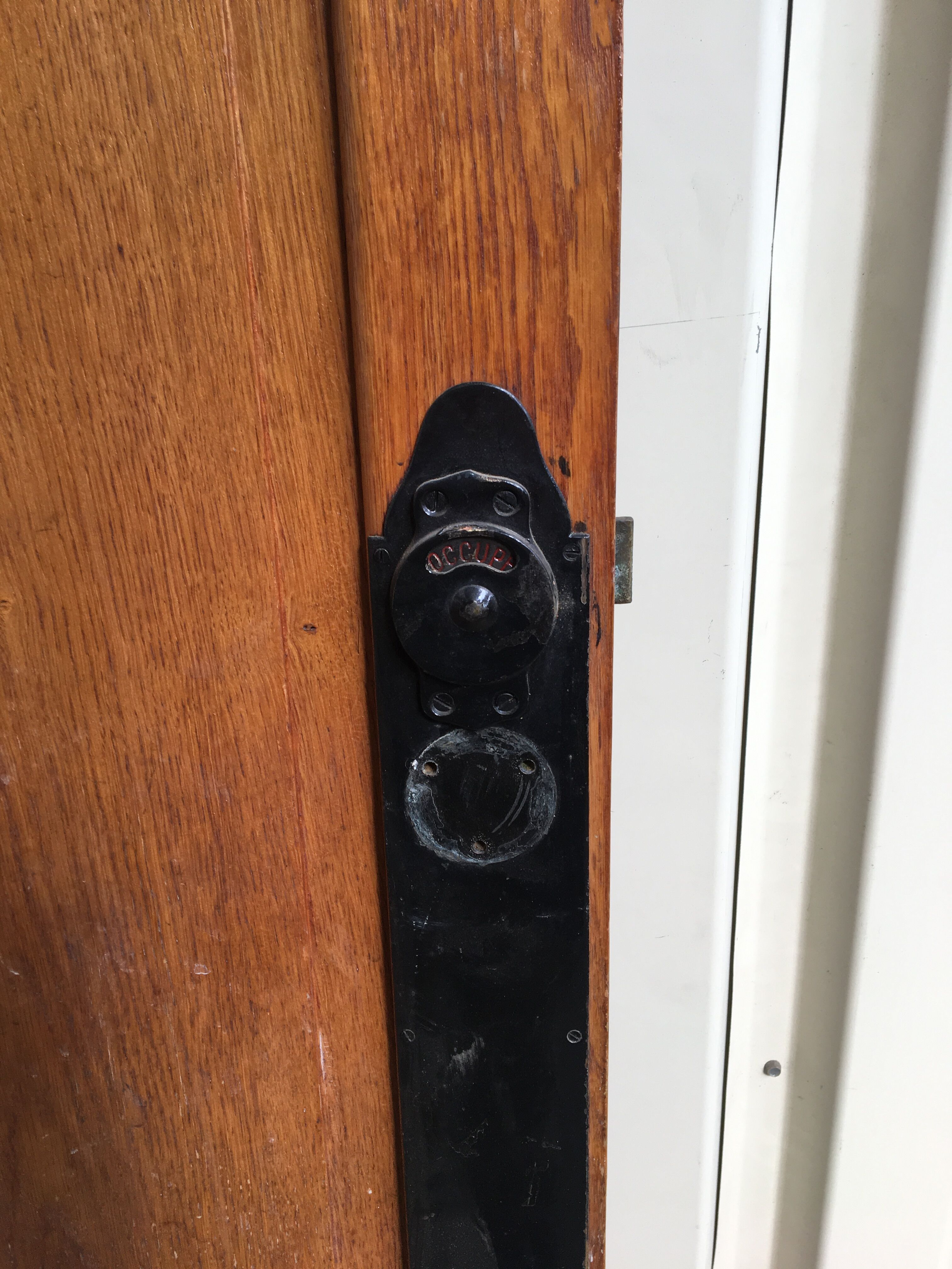 old oak sanitary door of the bank of France