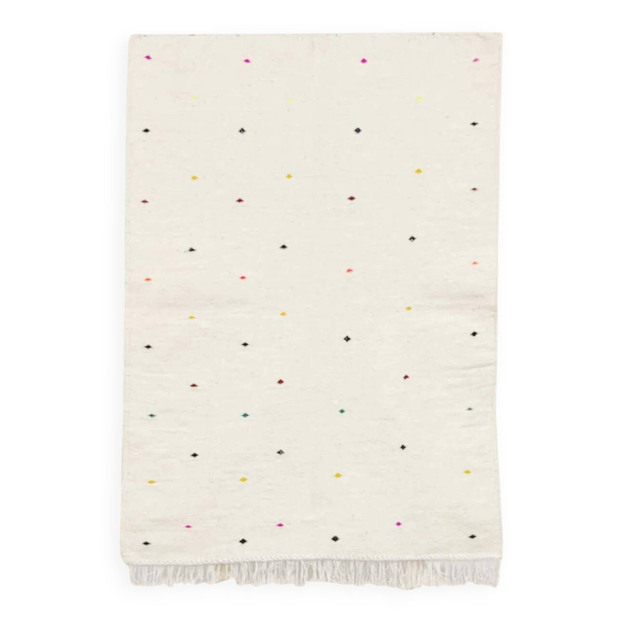 Berber kilim rug • minimalist design with colorful dots
