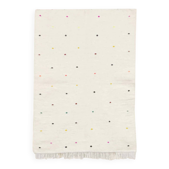 Berber kilim rug • minimalist design with colorful dots