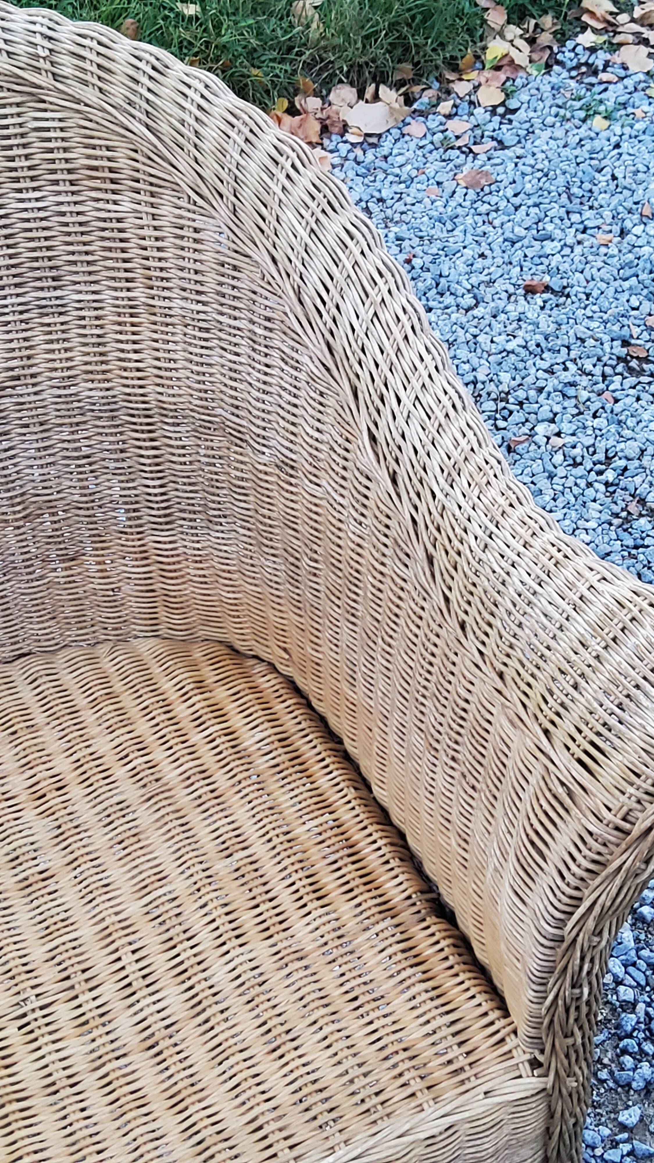 Pair of armchairs and bench in rattan and bamboo from the 60s/70s