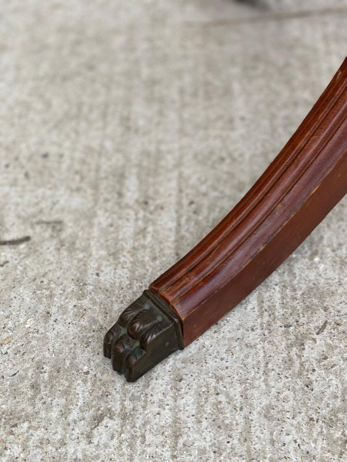 English style round side table lion claw 60cm