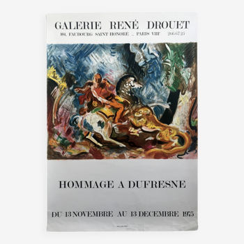 Charles DUFRESNE (after) Galerie René Drouet, 1975. Original lithograph poster