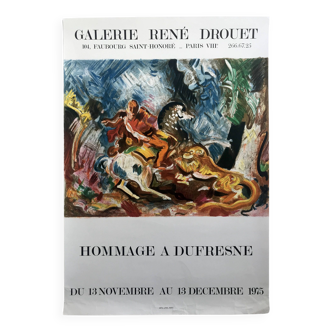 Charles DUFRESNE (d'ap.) Galerie René Drouet, 1975. Affiche originale en lithographie