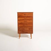 Scandinavian tall chest of six drawers