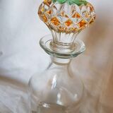 Bottle glass with colorful chiseled cap vintage