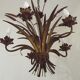 Vintage Hollywood Regency Wheat Sheaf Gold Gilt Metal 5 Light Chandelier