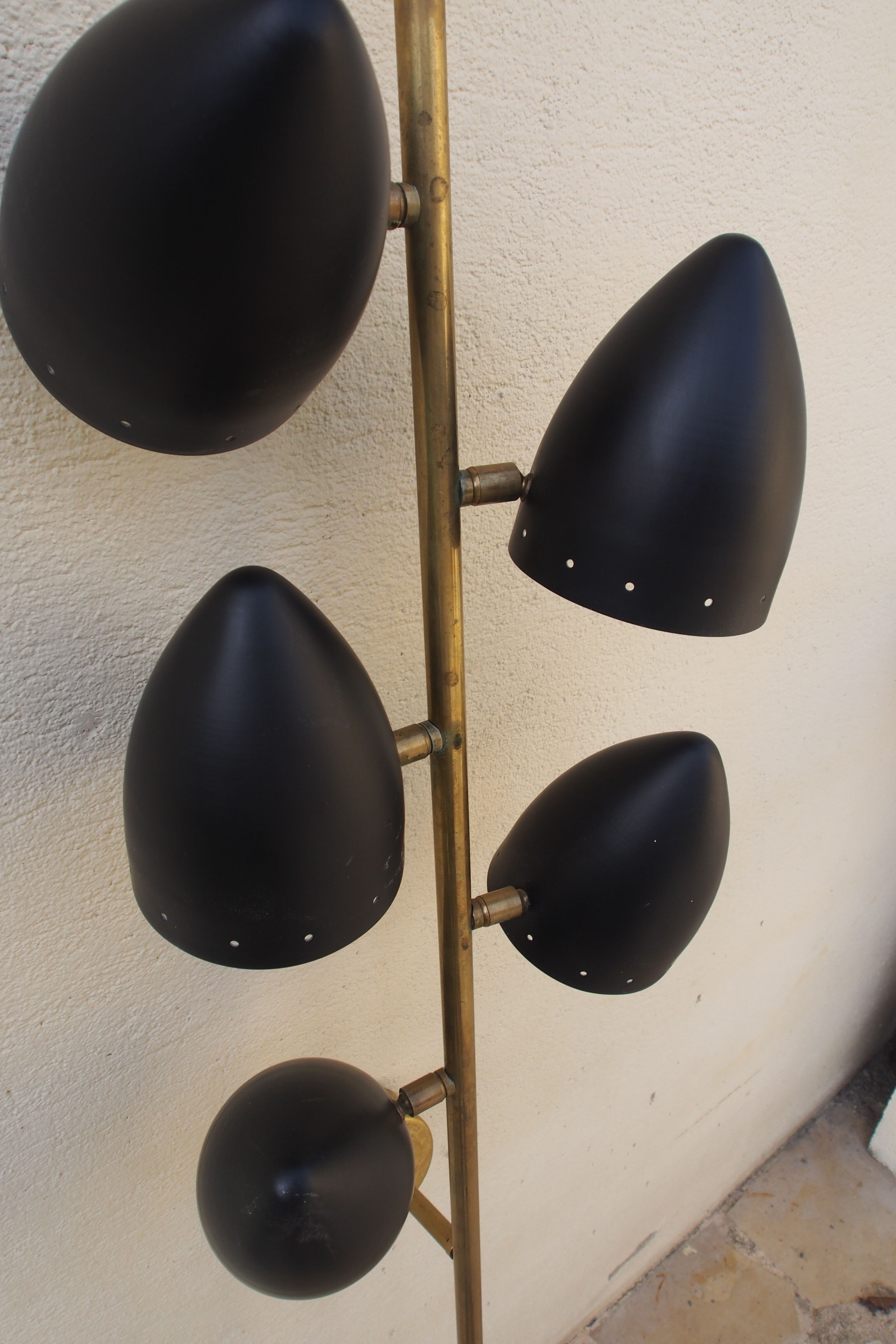 Wall lamp mounted brass, reissue italy, 1950