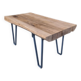 Solid wood and steel coffee table