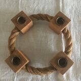 Vintage candlestick rope and wood
