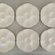 Oyster service dish and 6 plates barbotine earthenware sarreguemines ecru vintage