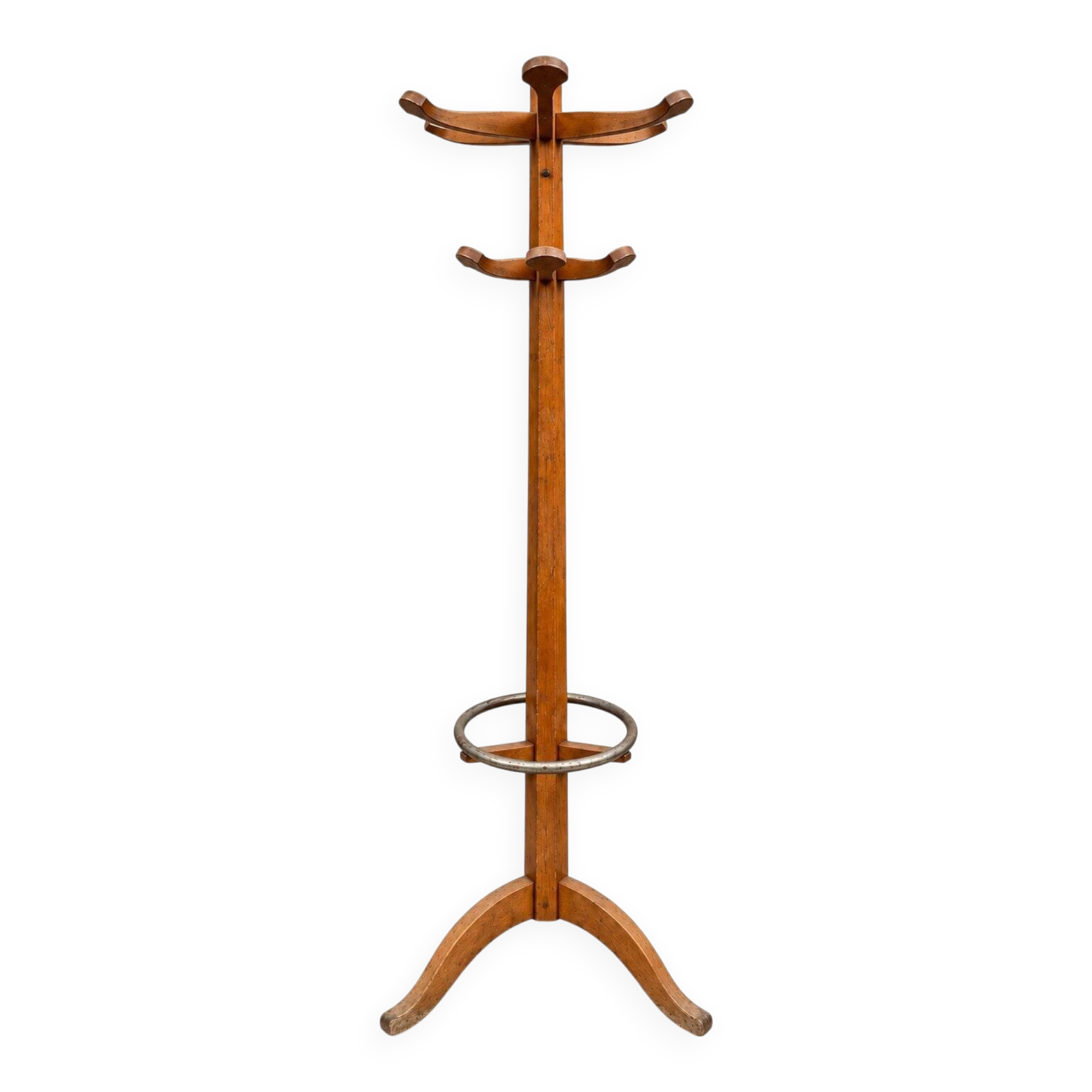 Freestanding coat rack – Art Deco style – Solid beech – 1940s