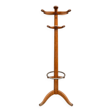 Portemanteau vestiaire sur pied – Style Art Déco – Hêtre massif – Années 1940
