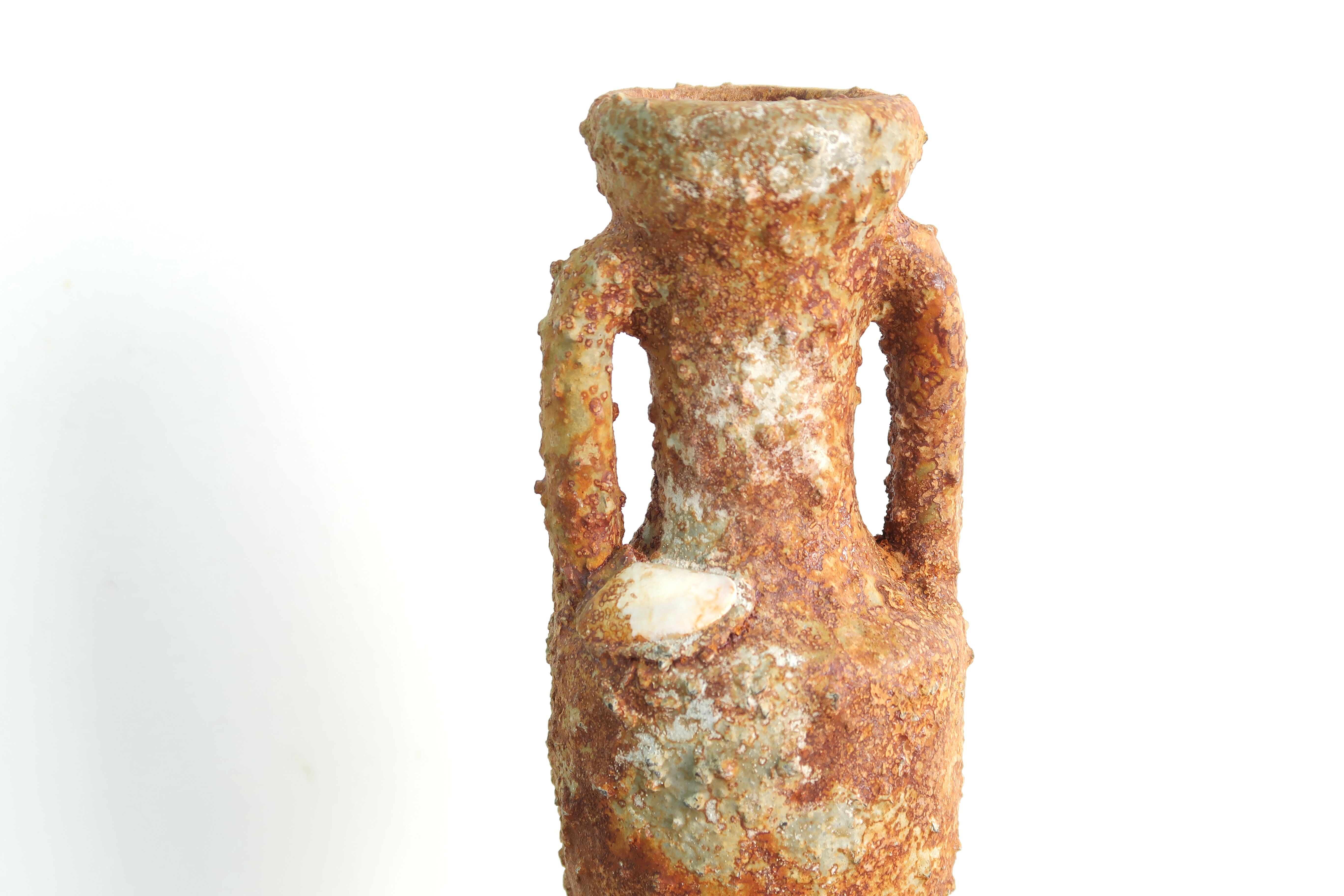 Ceramic amphora on tripod base, 70s