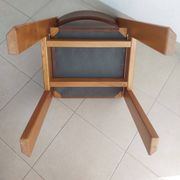Suite de 6 chaises Luigi Gorgoni – Roche Bobois – Orme massif & Cuir – Vint
