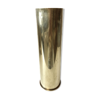 Vase artisanat de tranchée guerre, douille d'obus de canon, 1943