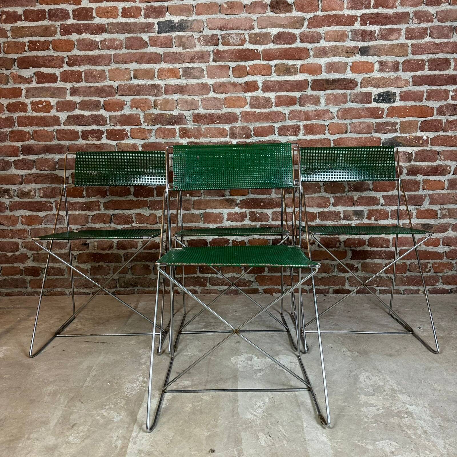 Set of four "X-Line" chairs, Niels Jørgen Haugesen for Magis, Italy, 1977