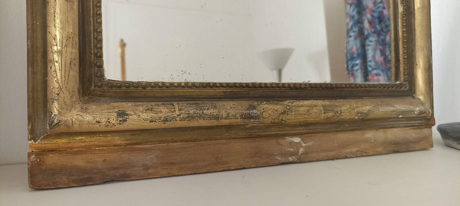 Louis-Philippe gilded mirror with pediment