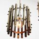 Vintage Italian Brass Cage Pendant Lamps, 1970s, set of 2