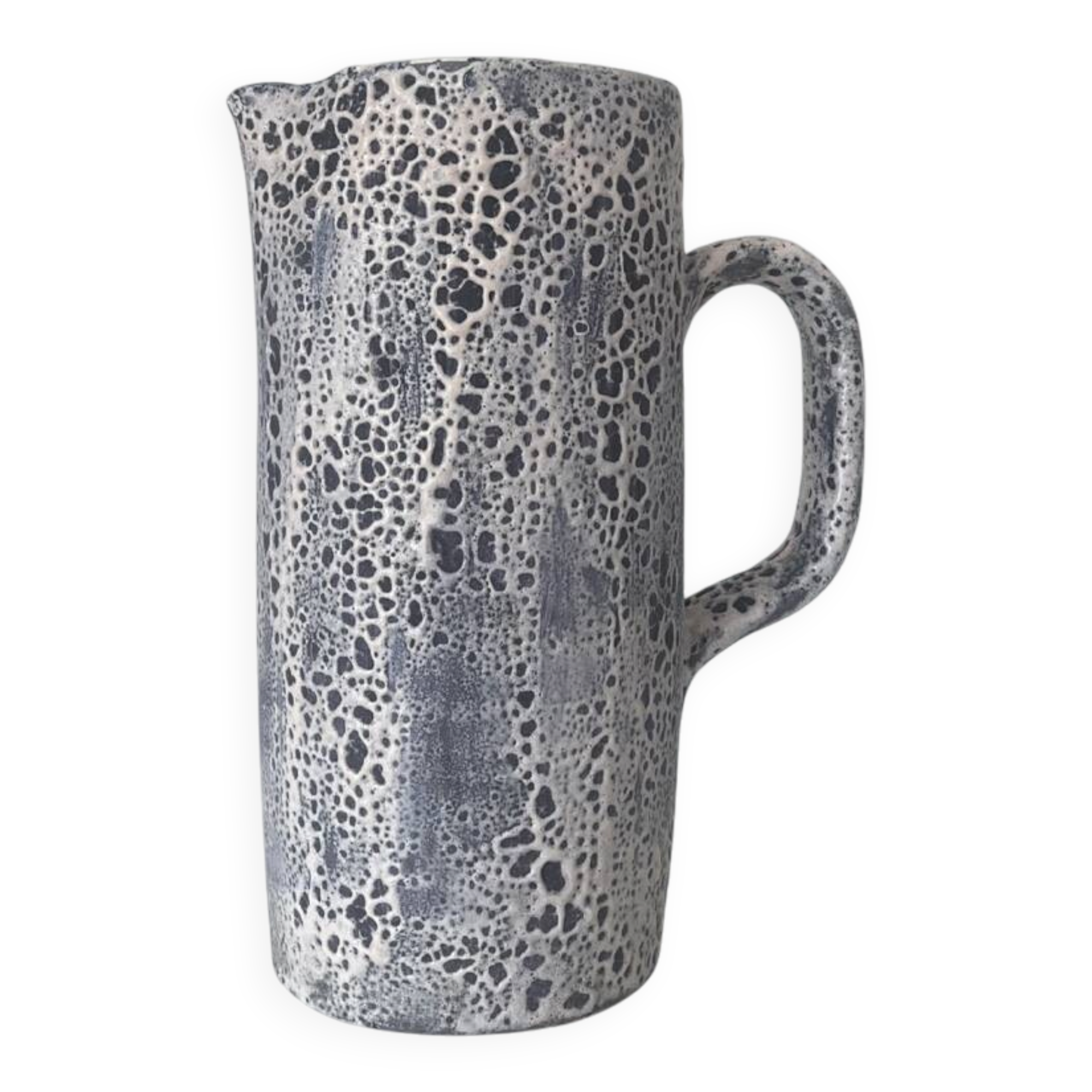 Speckled ceramic jug fat lava